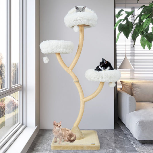 Albero per Gatti Alto 178Cm Con Telaio in Metallo Pali E Tavoletta Tiragraffi in Sisal, Torre per Gatti 2 Colori