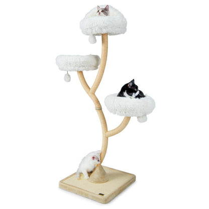 Albero per Gatti Alto 178Cm Con Telaio in Metallo Pali E Tavoletta Tiragraffi in Sisal, Torre per Gatti 2 Colori