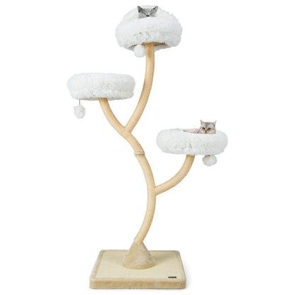Albero per Gatti Alto 178Cm Con Telaio in Metallo Pali E Tavoletta Tiragraffi in Sisal, Torre per Gatti 2 Colori